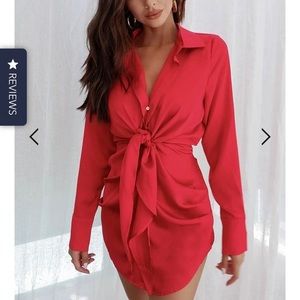 RED LONG SLEEVE DRESS *BRAND NEW* *NEVER WORN*